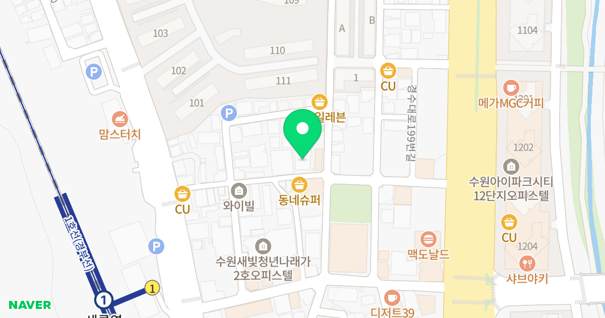 샤인 팰리스 위치 지도 - 경기도 수원시 권선구 정조로398번길 21