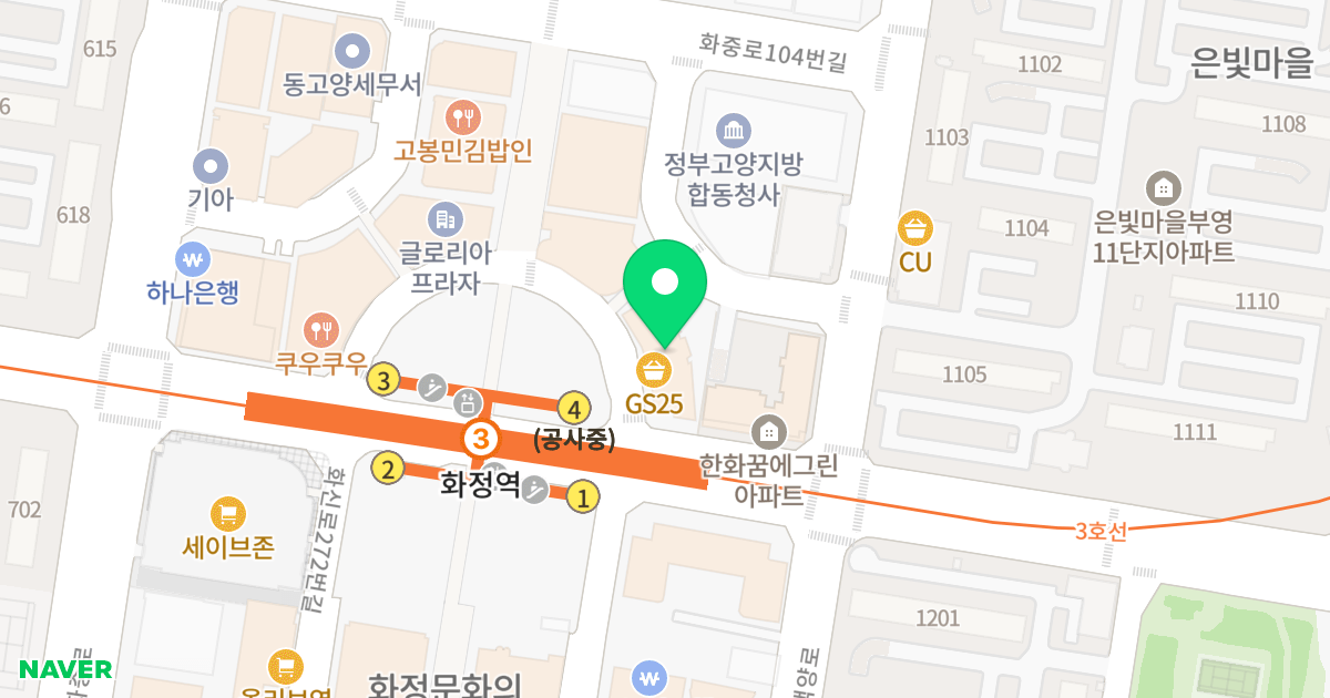 오벨리스크 위치 지도 - 경기도 고양시 덕양구 화정로 65