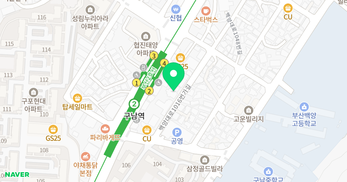 성우 해피 위치 지도 - 부산광역시 북구 백양대로1016번가길 17
