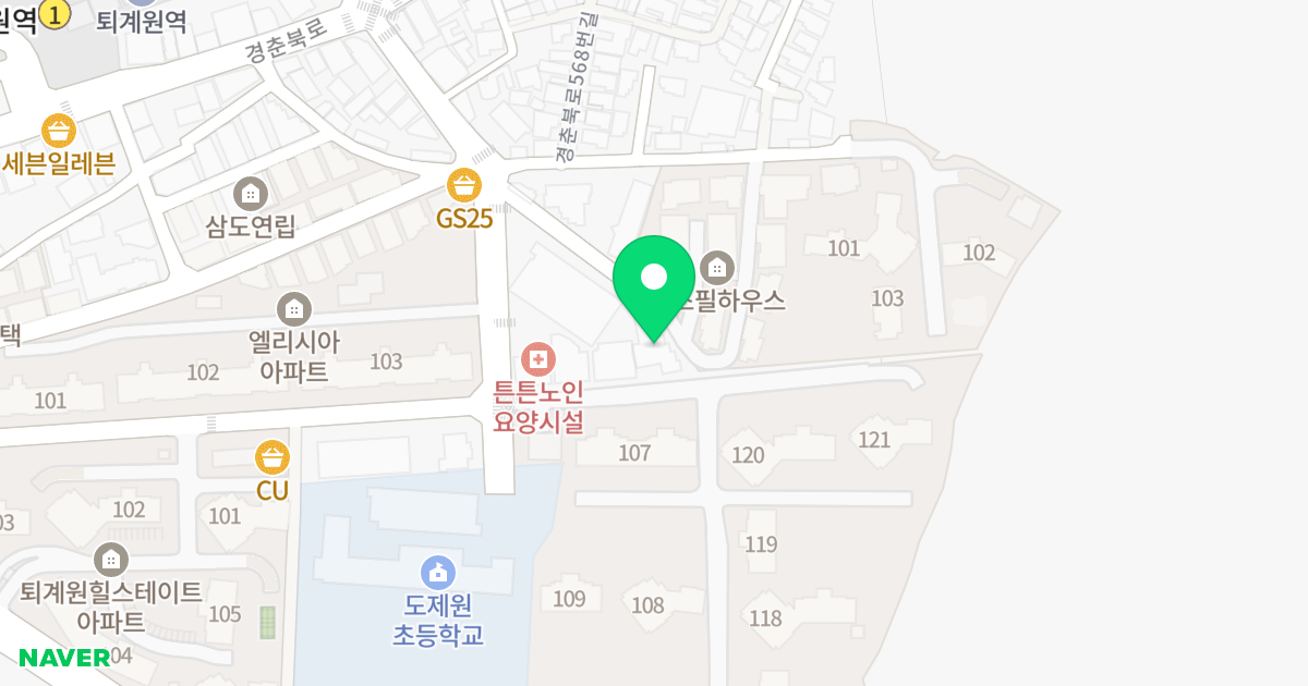 퇴계원역 리츠캐슬 위치 지도 - 경기도 남양주시 퇴계원읍 경춘북로558번길 20