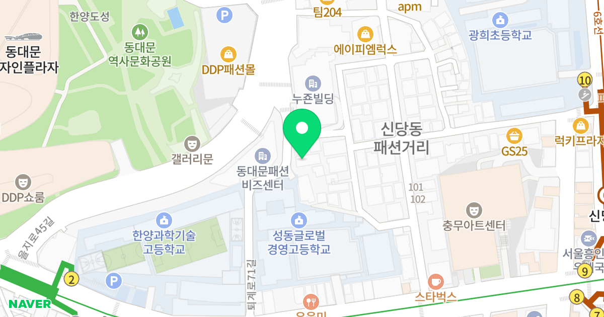 (251-10) 위치 지도 - 서울특별시 중구 퇴계로71길 36