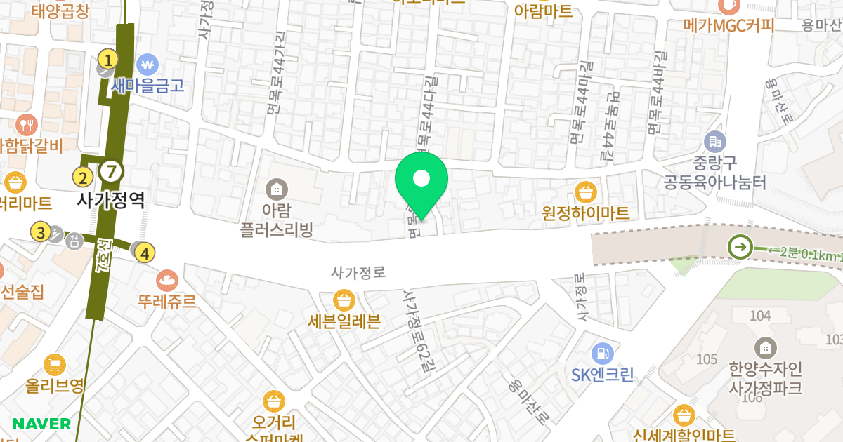 면목동스카이시티 위치 지도 - 서울특별시 중랑구 사가정로 415
