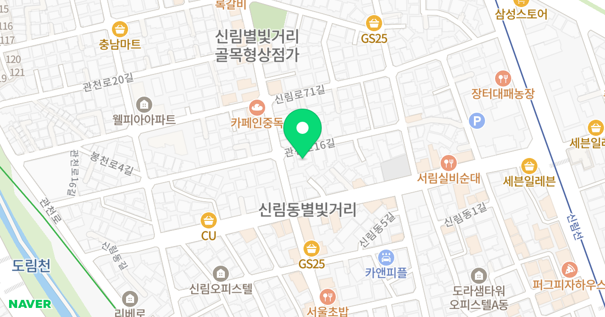 (1439-24) 위치 지도 - 서울특별시 관악구 관천로16길 50
