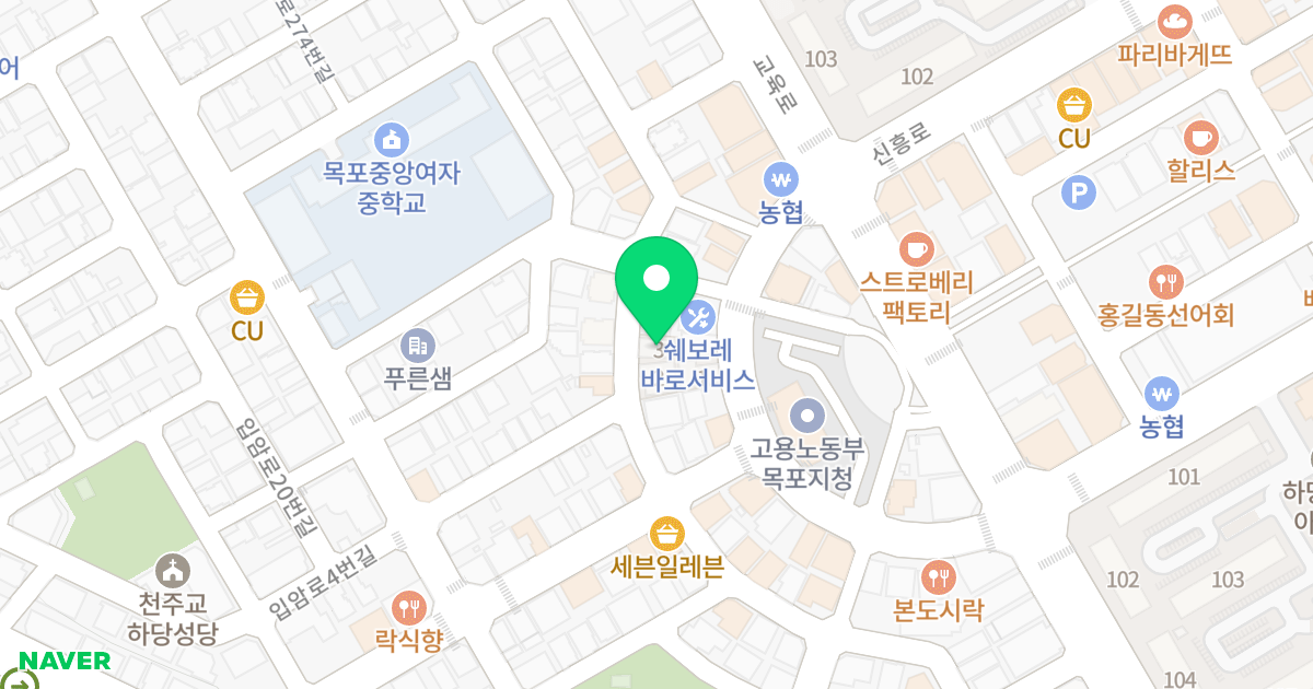 해비치오피스텔 위치 지도 - 전라남도 목포시 입암로42번길 25-1