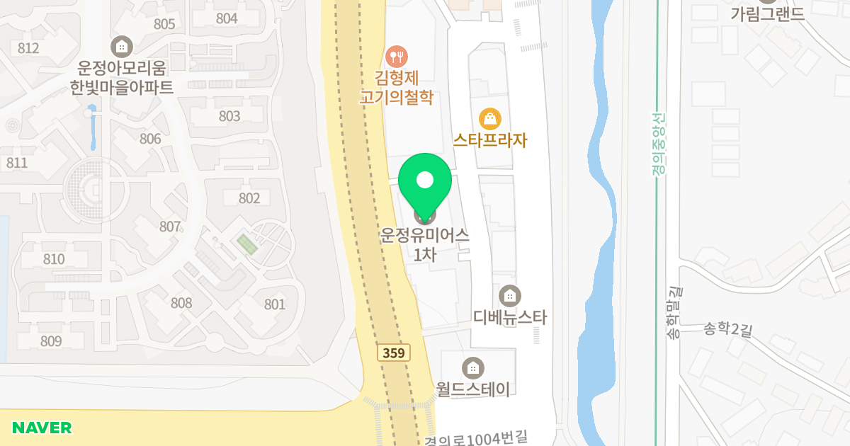 운정유미어스 1차오피스텔 위치 지도 - 경기도 파주시 경의로 1016