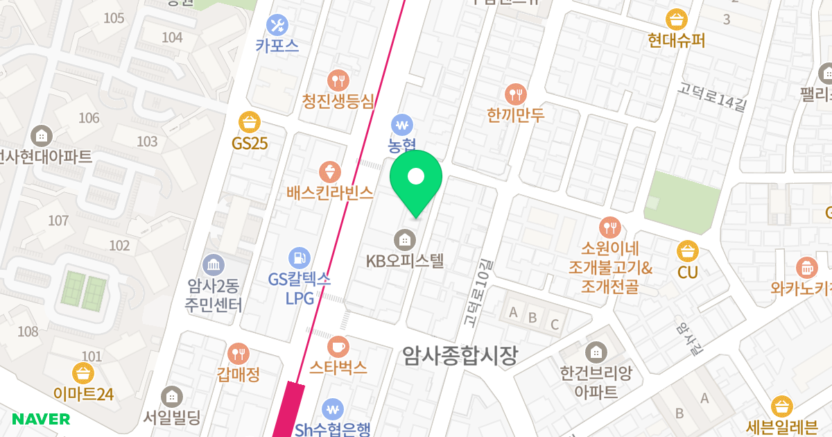 (500-10) 위치 지도 - 서울특별시 강동구 고덕로8길 62