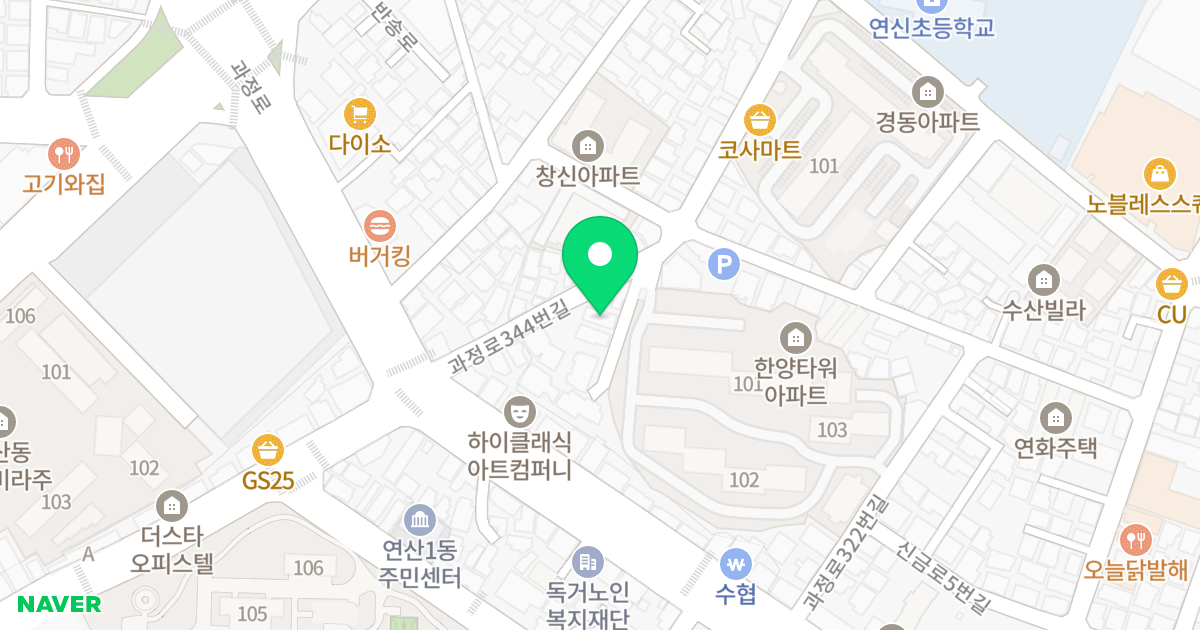 비주펠리스 위치 지도 - 부산광역시 연제구 과정로344번길 22-6