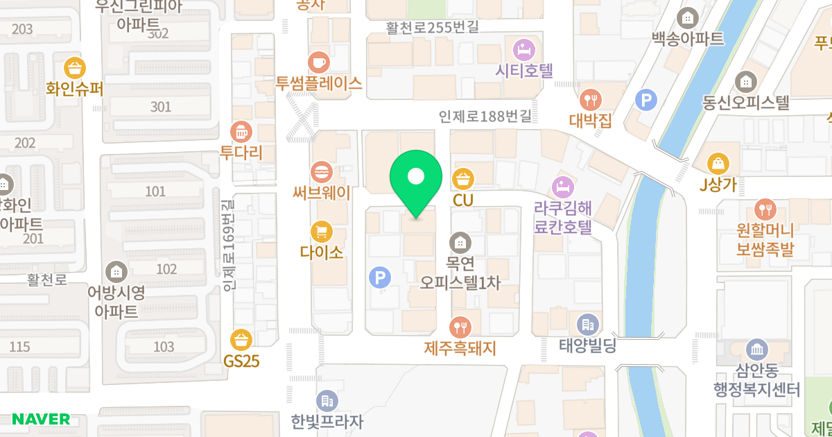 동화리버빌오피스텔 위치 지도 - 경상남도 김해시 인제로170번길 9-19