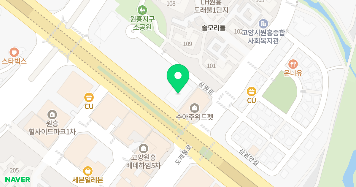 휴로스센트럴302 위치 지도 - 경기도 고양시 덕양구 서오릉로 644