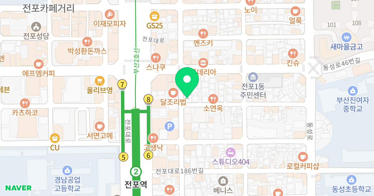 누보빌 위치 지도 - 부산광역시 부산진구 동성로39번길 38