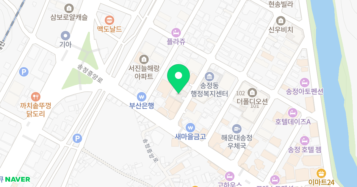 아시아나비치타운 위치 지도 - 부산광역시 해운대구 송정중앙로21번길 9