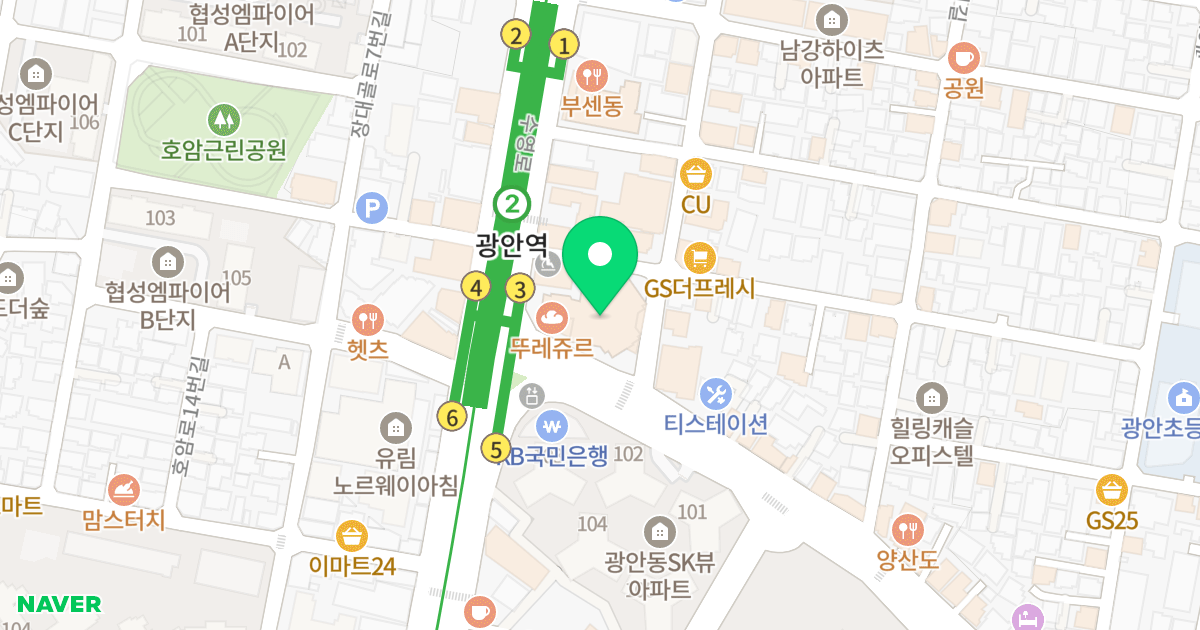 광안역 성원상떼빌 위치 지도 - 부산광역시 수영구 수영로582번길 10