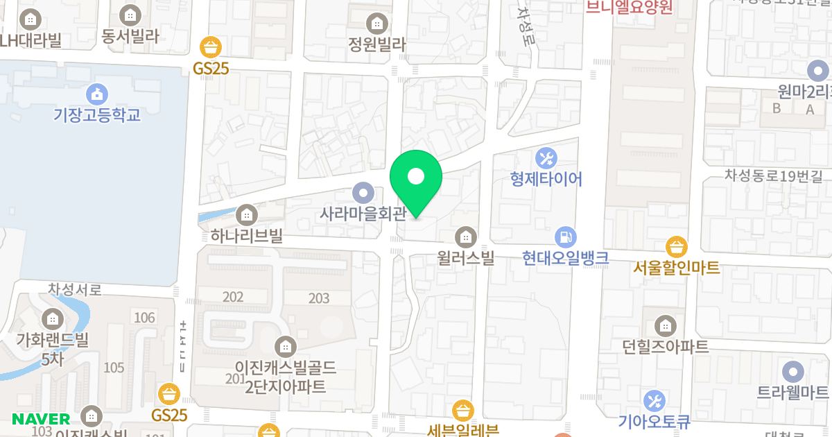 에스디빌라트 위치 지도 - 부산광역시 기장군 기장읍 대청로13번길 30