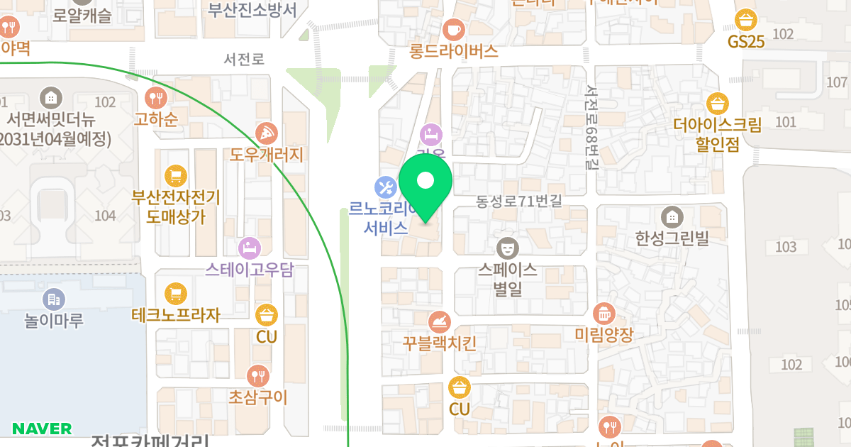 서면팰리스 위치 지도 - 부산광역시 부산진구 서전로58번길 22
