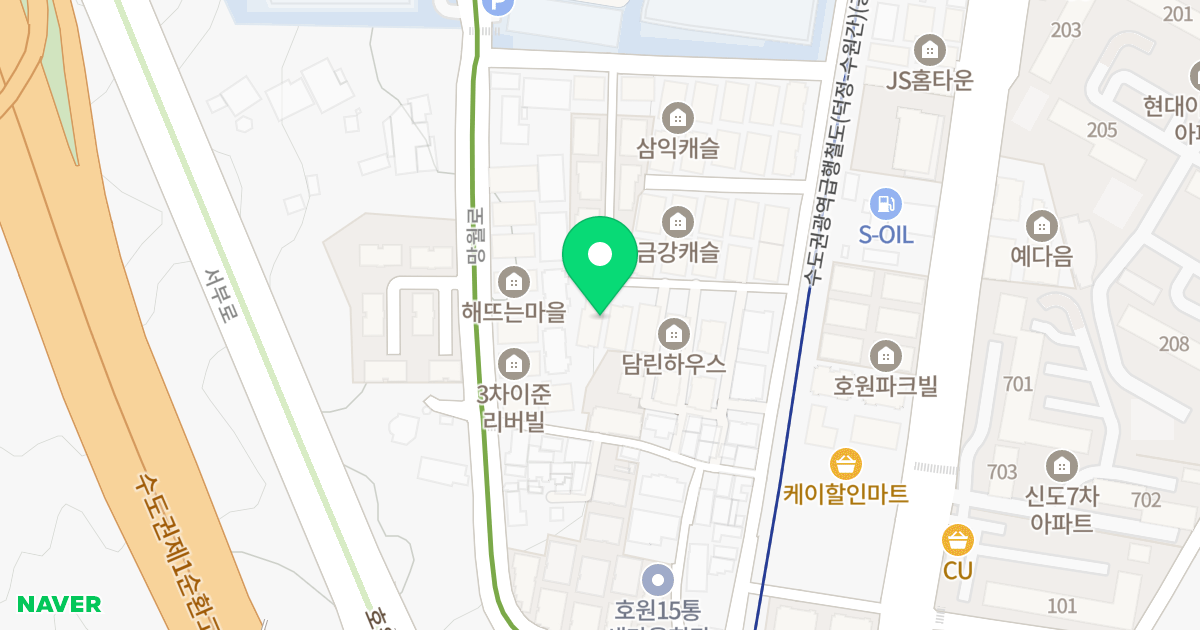 예체뜰안 위치 지도 - 경기도 의정부시 호암로 31-15