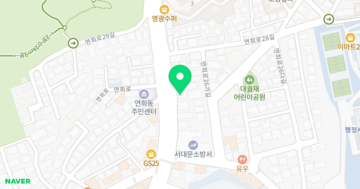(76-24) 위치 지도 - 서울특별시 서대문구 연희로 188-1