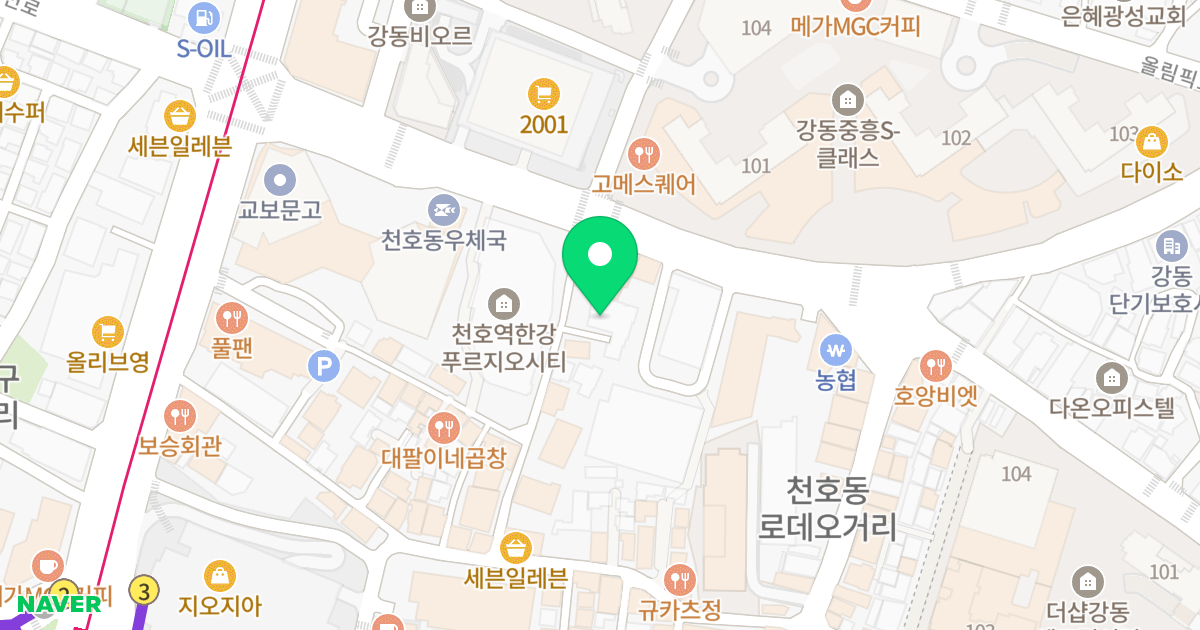 엘림스퀘어II 위치 지도 - 서울특별시 강동구 구천면로24길 9