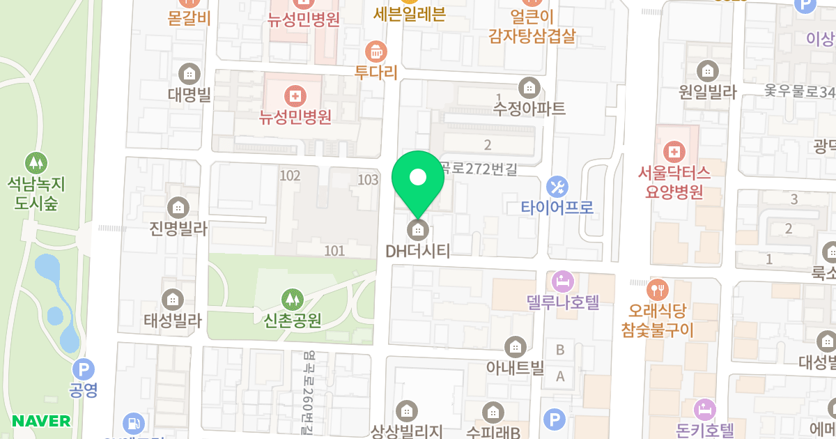 DH더씨티 위치 지도 - 인천광역시 서구 가정로261번길 16