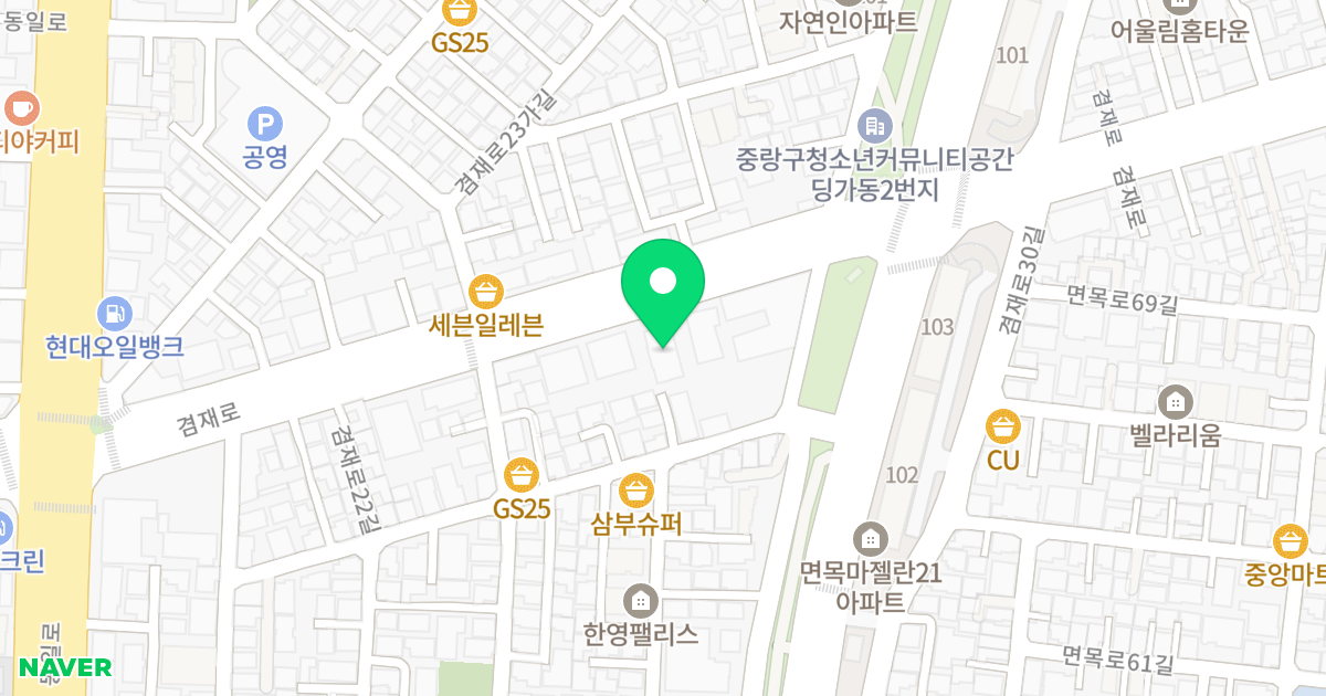 래미안빌 위치 지도 - 서울특별시 중랑구 겸재로 136