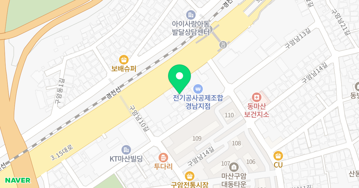 동남프라자 위치 지도 - 경상남도 창원시 마산회원구 3·15대로 954