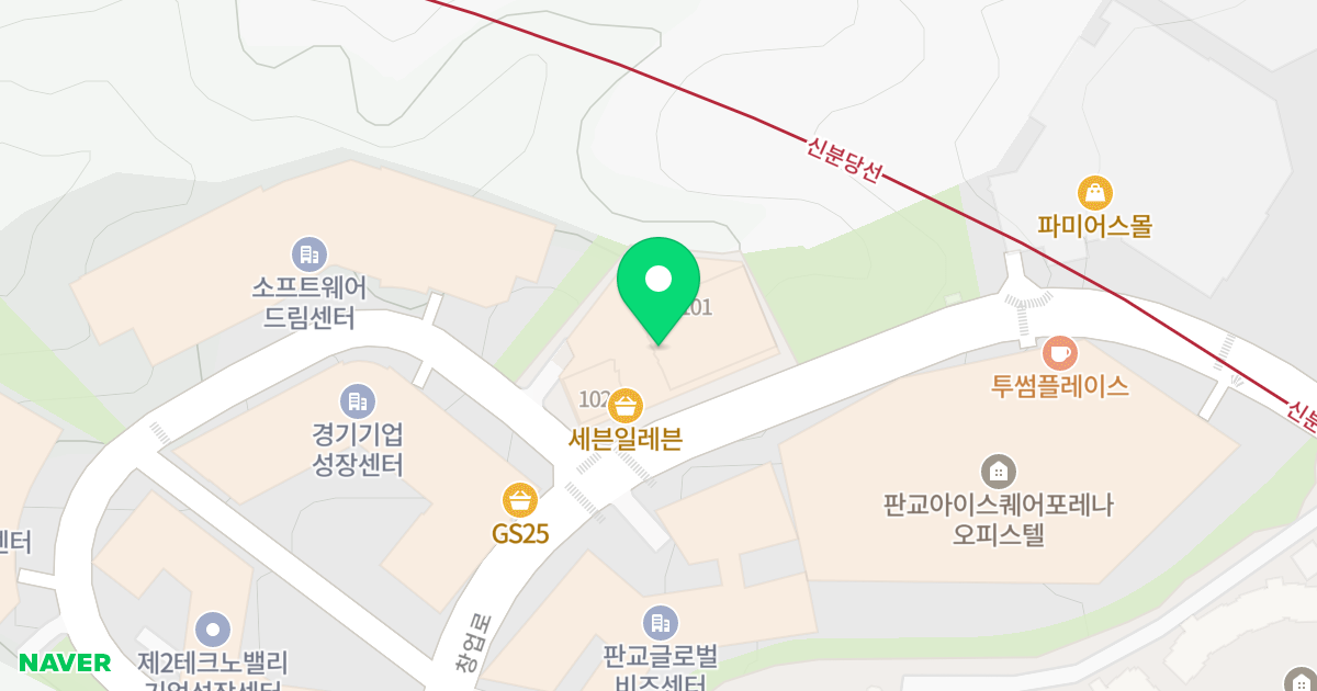 판교 제2테크노밸리 LH 1단지 위치 지도 - 경기도 성남시 수정구 창업로40번길 6