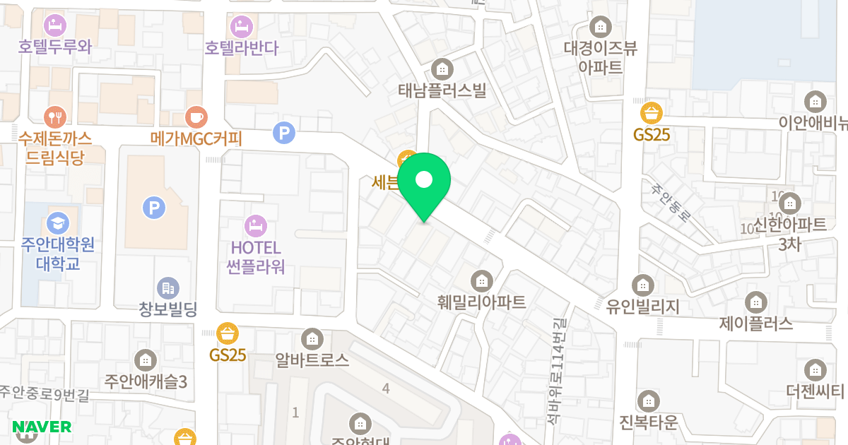 한뫼위너스 위치 지도 - 인천광역시 미추홀구  102-1