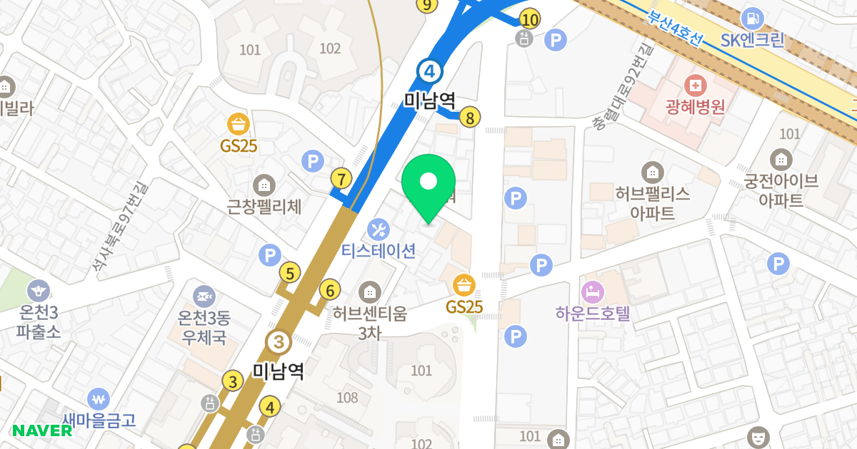 스윗트빌 위치 지도 - 부산광역시 동래구 아시아드대로 256-8