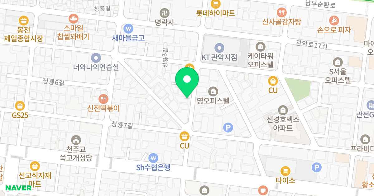 (896-25) 위치 지도 - 서울특별시 관악구 남부순환로214길 32