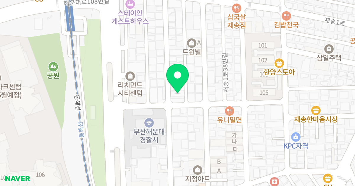 센텀예담 위치 지도 - 부산광역시 해운대구 재송1로20번길 33