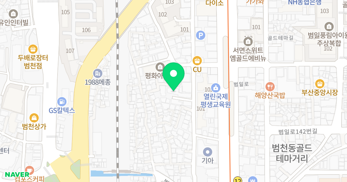 토운모닝톤 위치 지도 - 부산광역시 부산진구 범일로131번길 43