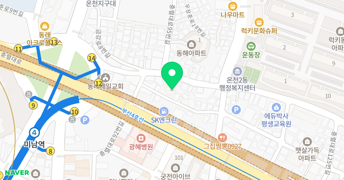 청송아파트 위치 지도 - 부산광역시 동래구 중앙대로1333번길 110