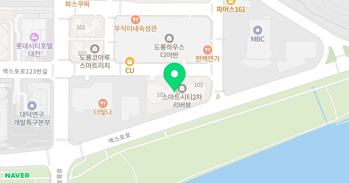 스마트시티리버뷰 위치 지도 - 대전광역시 유성구 엑스포로123번길 26-30
