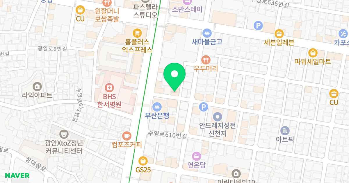 리슈빌 위치 지도 - 부산광역시 수영구 수영로618번길 7