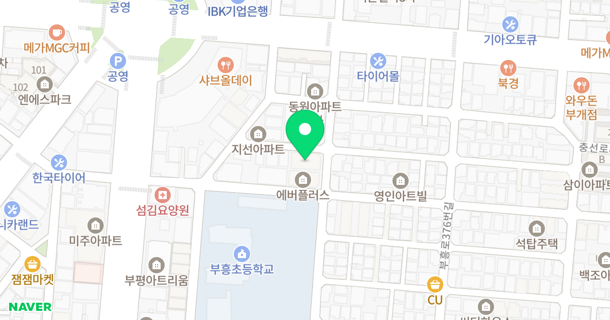 에버플러스 A동 위치 지도 - 인천광역시 부평구 부흥로366번길 20-1