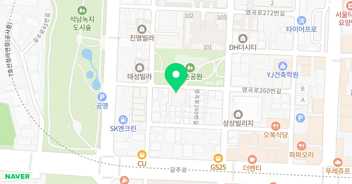 제니스15차 위치 지도 - 인천광역시 서구 염곡로260번길 12