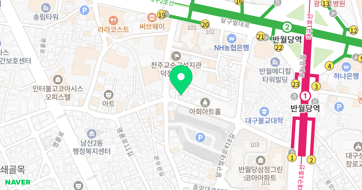 (940-9) 위치 지도 - 대구광역시 중구 문우관길 39
