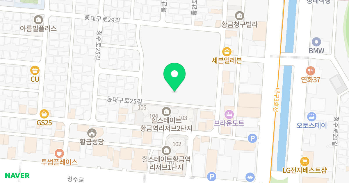 황금동 해피하우스 2IN1 위치 지도 - 대구광역시 수성구 동대구로25길 24-11