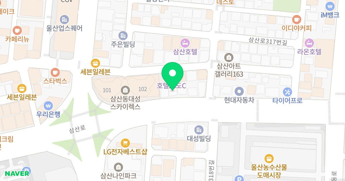 세영타워니치 위치 지도 - 울산광역시 남구 삼산로 309-1