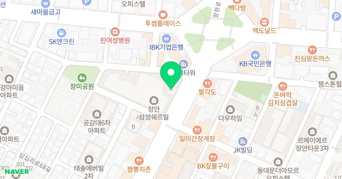 장안동 퍼스티지 더올림 위치 지도 - 서울특별시 동대문구 장한로 121
