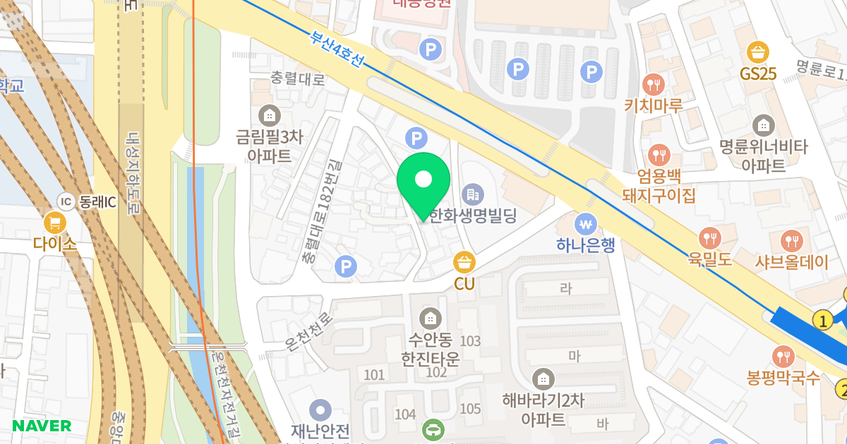 클래스원 위치 지도 - 부산광역시 동래구