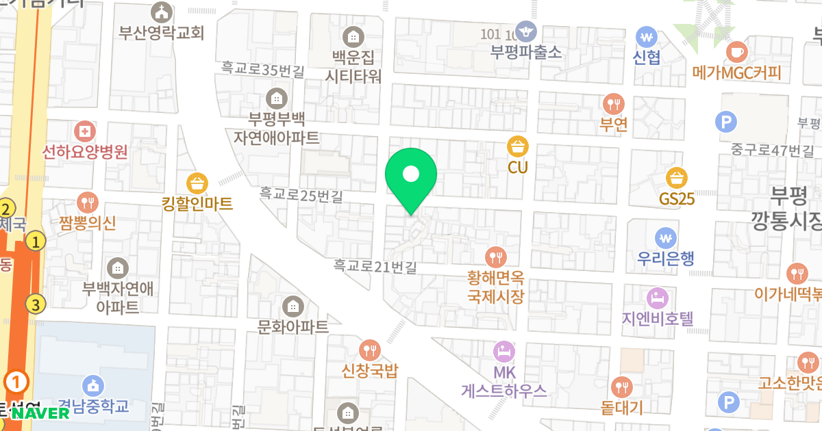(16-2) 위치 지도 - 부산광역시 중구 흑교로25번길 21