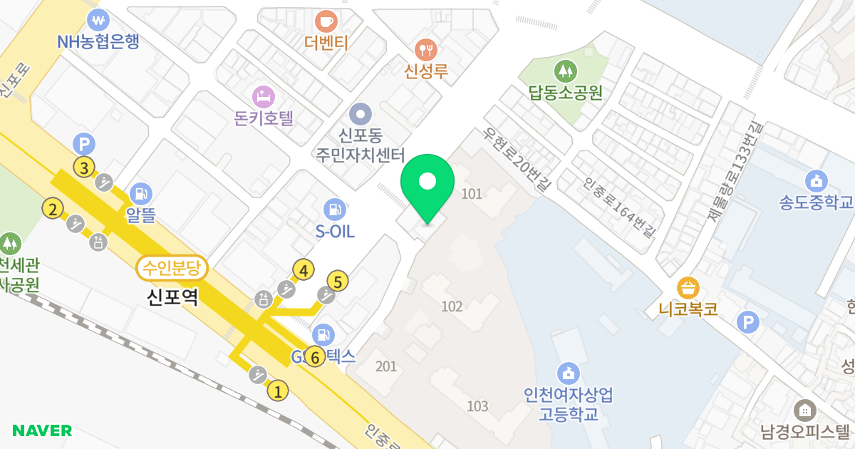 길은오피스텔 위치 지도 - 인천광역시 중구 우현로 10-3