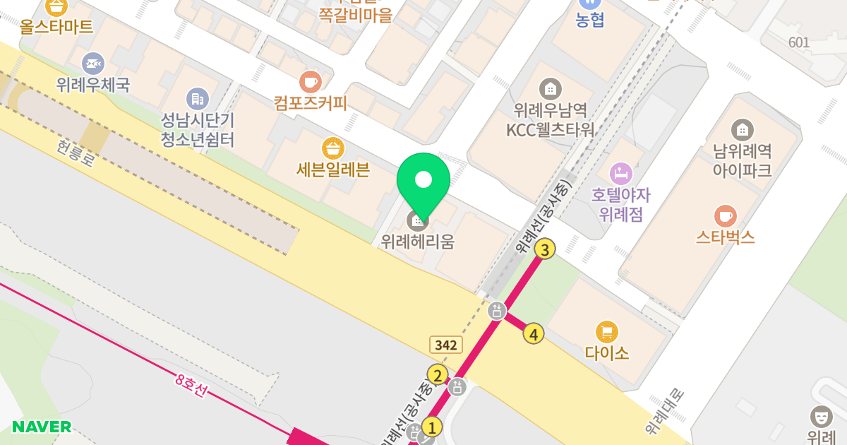 위례 헤리움 위치 지도 - 경기도 성남시 수정구 위례서일로 30