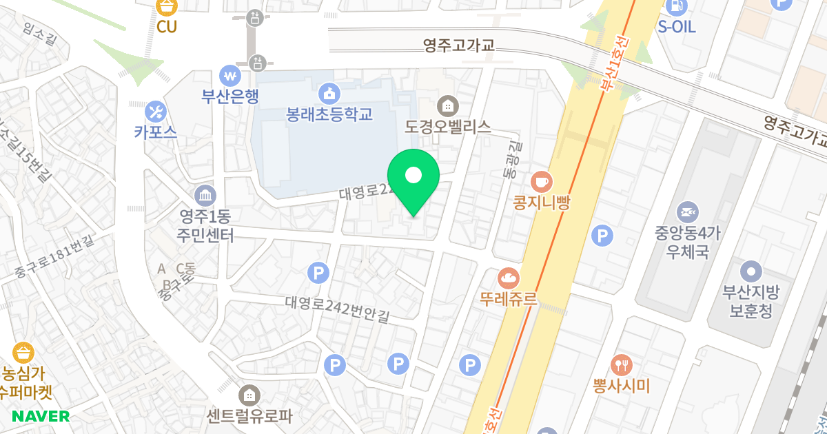 라온에코블루 위치 지도 - 부산광역시 중구 중구로188번길 21-1