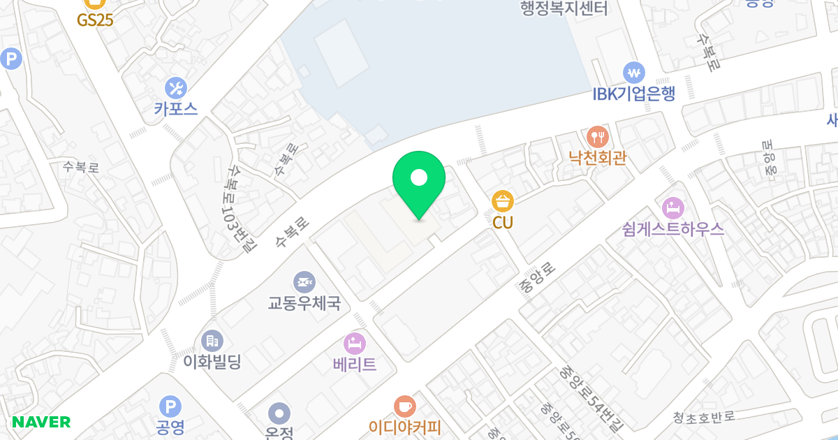 속초 교동 블루핀 위치 지도 - 강원특별자치도 속초시 교동로1길 17