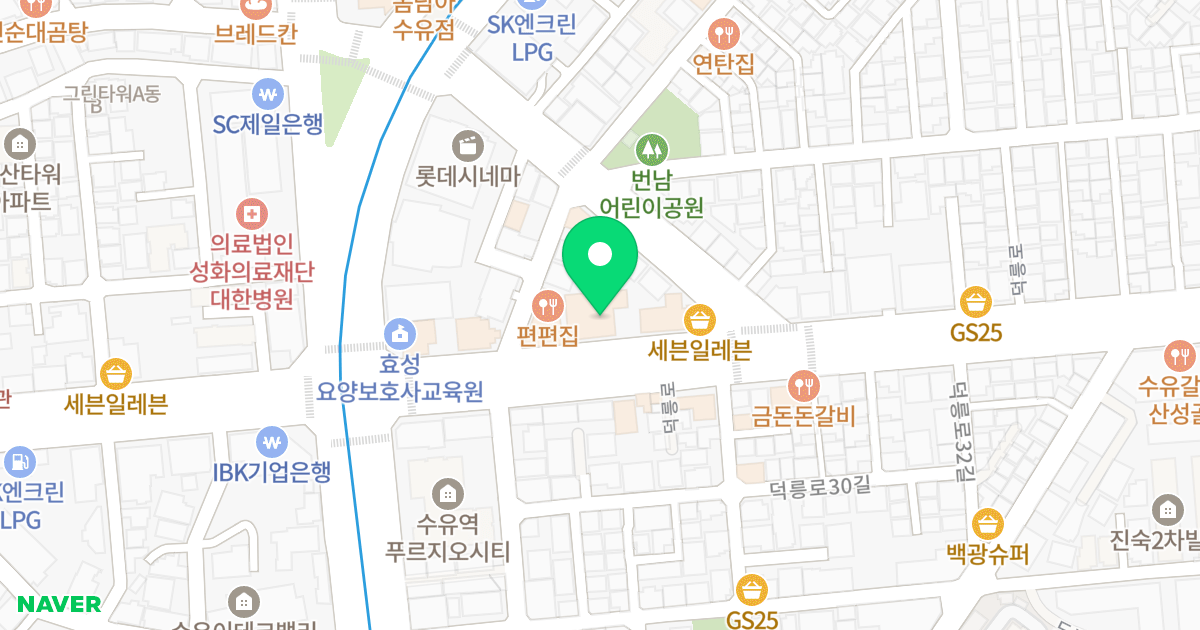 북한산드림캐슬 위치 지도 - 서울특별시 강북구 덕릉로 99