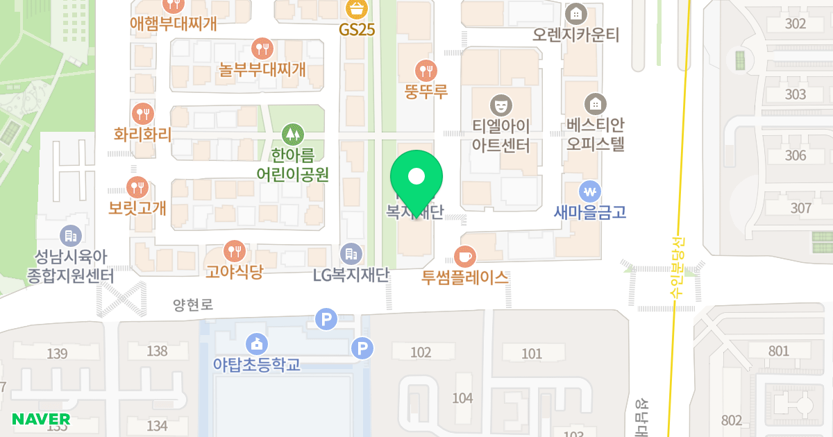 신야탑 푸르지오시티Ⅰ 위치 지도 - 경기도 성남시 중원구 양현로405번길 5