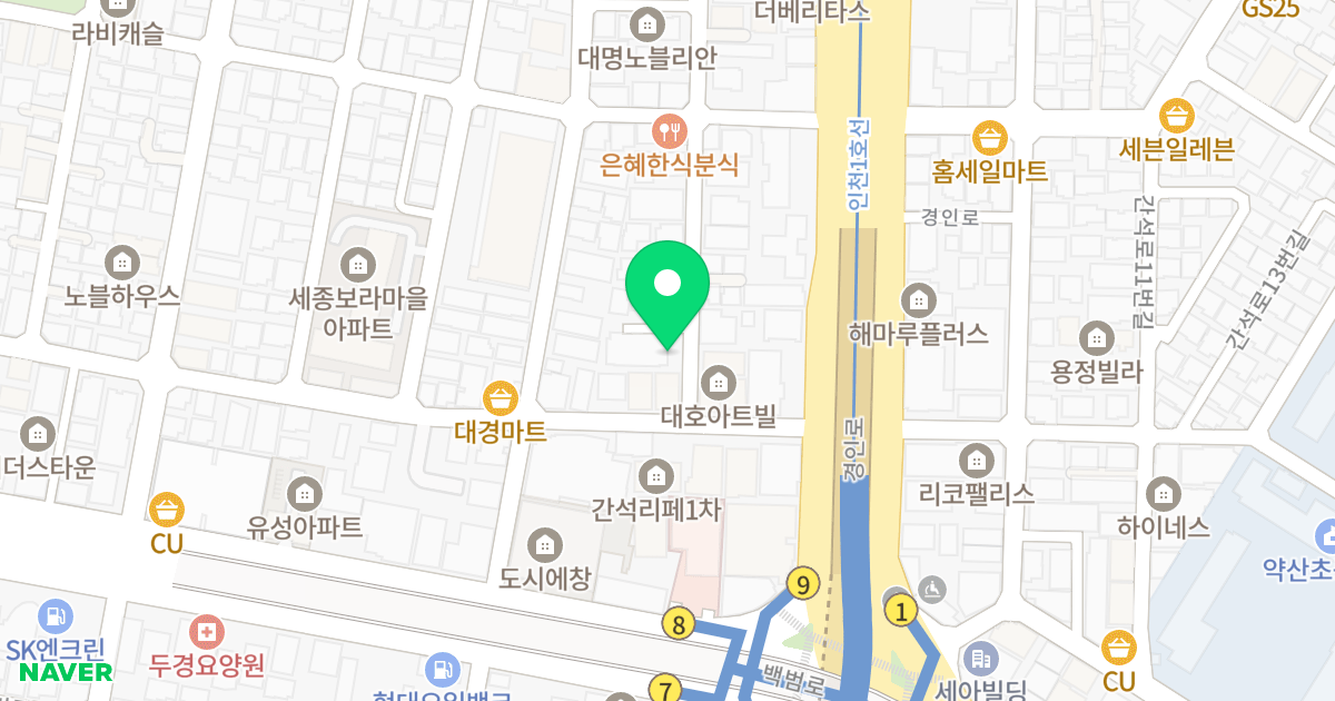 아이원캐슬 위치 지도 - 인천광역시 남동구 동암남로34번길 46