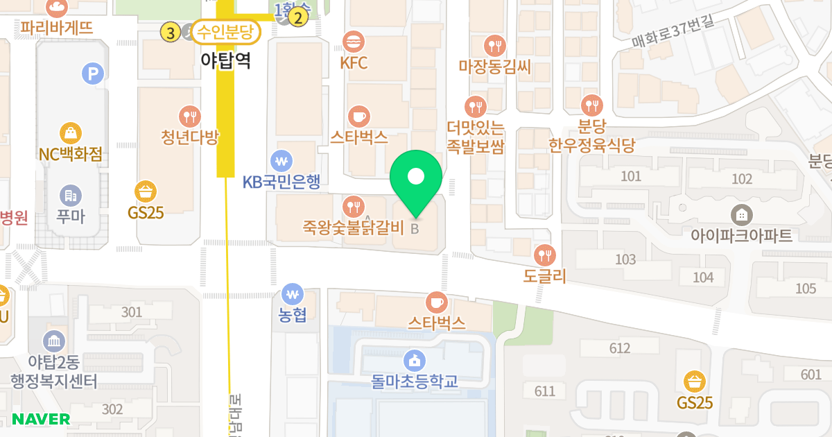 노블리치2오피스텔 위치 지도 - 경기도 성남시 분당구 야탑로 103