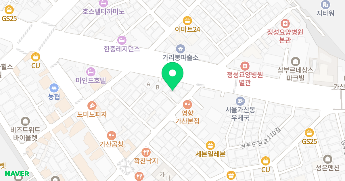 리베라움 위치 지도 - 서울특별시 금천구 남부순환로108길 8